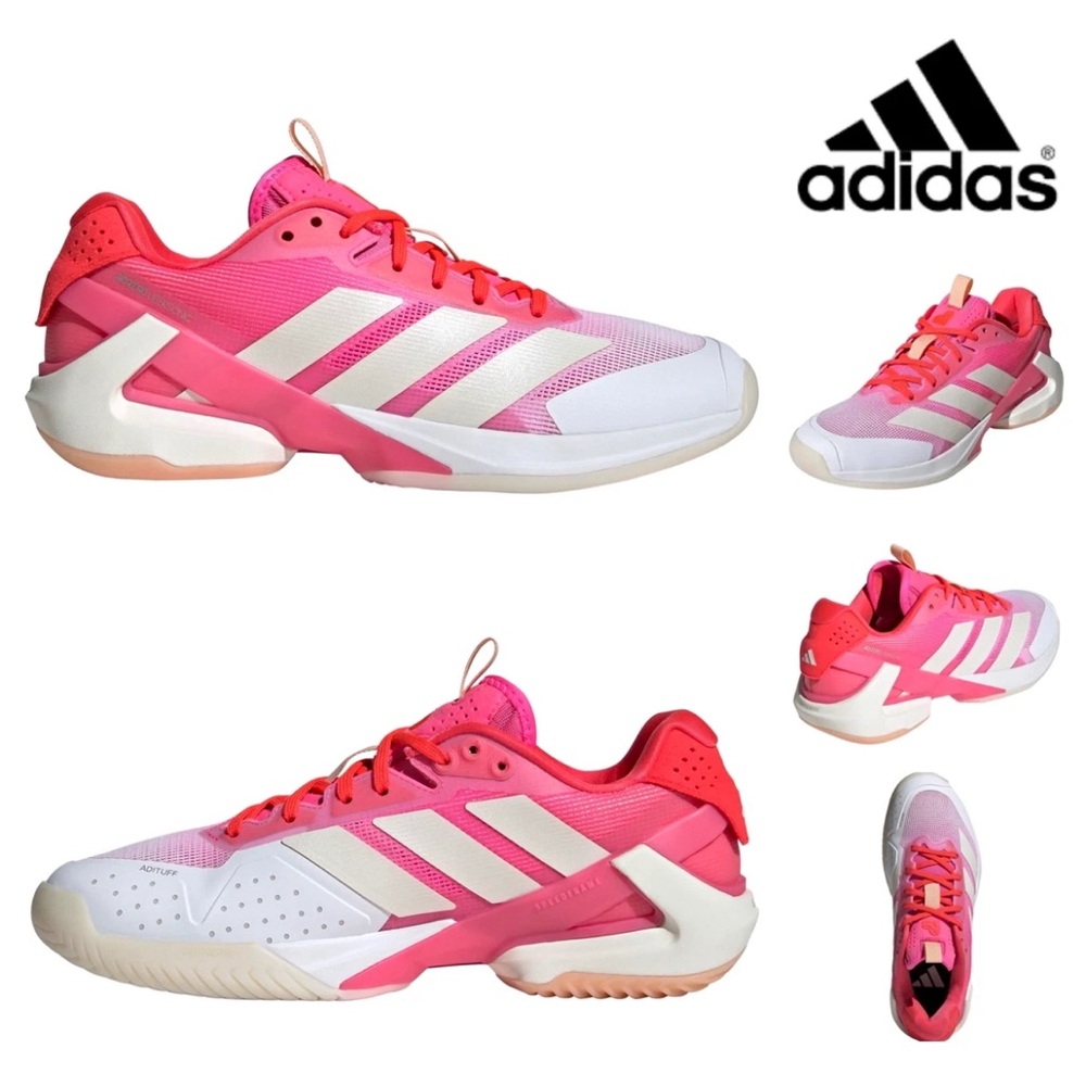 adidas Adizero Ubersonic 5 Tennis Shoe Womens Sz 7.5 Lucid Pink & White